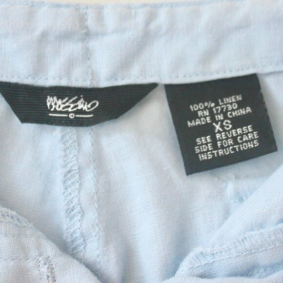 Mossimo 100% Linen Light Blue Drawstring Shorts with Pockets Extra Small - Picture 6 of 6